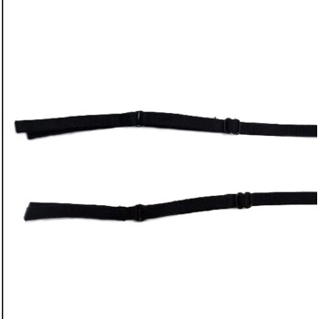 Adjustable Black Bra Shoulder Strap - 43 cm - 10 Pairs