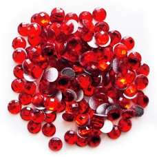 Round Hotfix - Iron On Rhinstone Diamante Gems 10mm, a Pack of Appx 400 (D12 Red - appx 63g)
