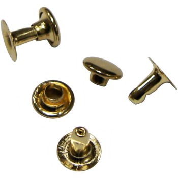 HAND 2-part Decorative Top Press Stud Buttons Assorted Sizes, Colours and Designs (PSG14 Plain Flat Gold 8mm - pack of 200 - Top 40g Bottom 30g)