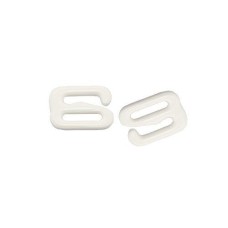 HAND Metal 9 Shape Lingerie Hooks 1 cm x 0.9 cm, Takes Straps up to 0.7 cm Width, Pack of Approx 50 (17 g) White Plastic Coating