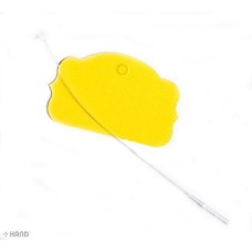 HAND Plain Assorted Colours Labeling Small Shaped Paper Tags 40x25mm with Nylon Lock String - Appx 500 pcs (Yellow)