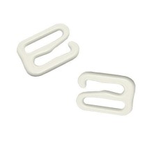 HAND Metal 9 Shape Lingerie Hooks 1.3 cm x 1 cm, Takes Straps up to 1 cm Width, Pack of Approx 50 (21 g) White Plastic Coating