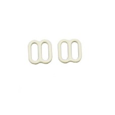HAND Metal 8 Lingerie Sliders 1.3 cm x 1 cm, Takes Straps up to 1 cm Width, Pack of Approx 50 (15 g) White Plastic Coating