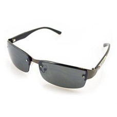 HAND 1056 Stylish Unisex Sunglasses with Silver Skull and Bones Temple Motif - Width at Temples 134 mm - 100% UV400 Protection - Black & Gunmetal Frame with Grey Lenses HAND 1056 Stylish Unisex Sunglasses with Silver Skull and Bones Temple Motif - Width at Temples 134 mm - 100% UV400 Protection - Black & Gunmetal Frame with Grey Lenses