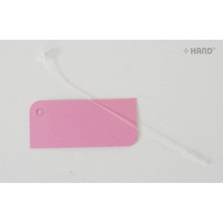 Plain Pink Small Paper Tags with Nylon Lock String - Appx 500 pcs Plain Pink Small Paper Tags with Nylon Lock String - Appx 500 pcs