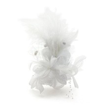 Ladies' Fashionable Soft Feather Net Ascot/Derby Day Fascinator Headdress - White