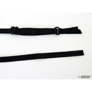 Adjustable Elastic Bra Shoulder Strap 1 cm Wide - 10 pairs (Black)