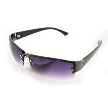HAND 818 Stylish Unisex Sunglasses with Black and Gunmetal Grey Frame - Width at Temples 130 mm - 100% UV400 Protection