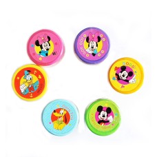 Set of 6 Round Mickey/Minnie Mouse Rubber Stamps - Assorted Designs