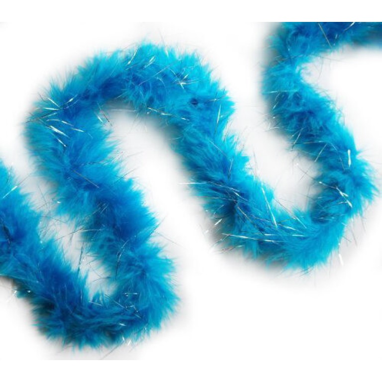 B703 Silver Trim Electric Blue Feather Garland -1.87m B703 Silver Trim Electric Blue Feather Garland -1.87m
