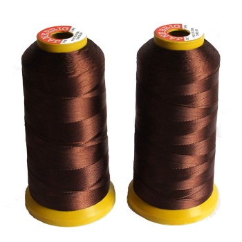 Assorted Colours and Thicknes Polyester Threads - Pack of 2 (Top Stitching 210/D3A Brown (Z004) 3 Ply 1500m)