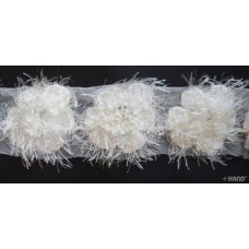 T 02 - Decorative White Angel Flower Net Trim - 1 m