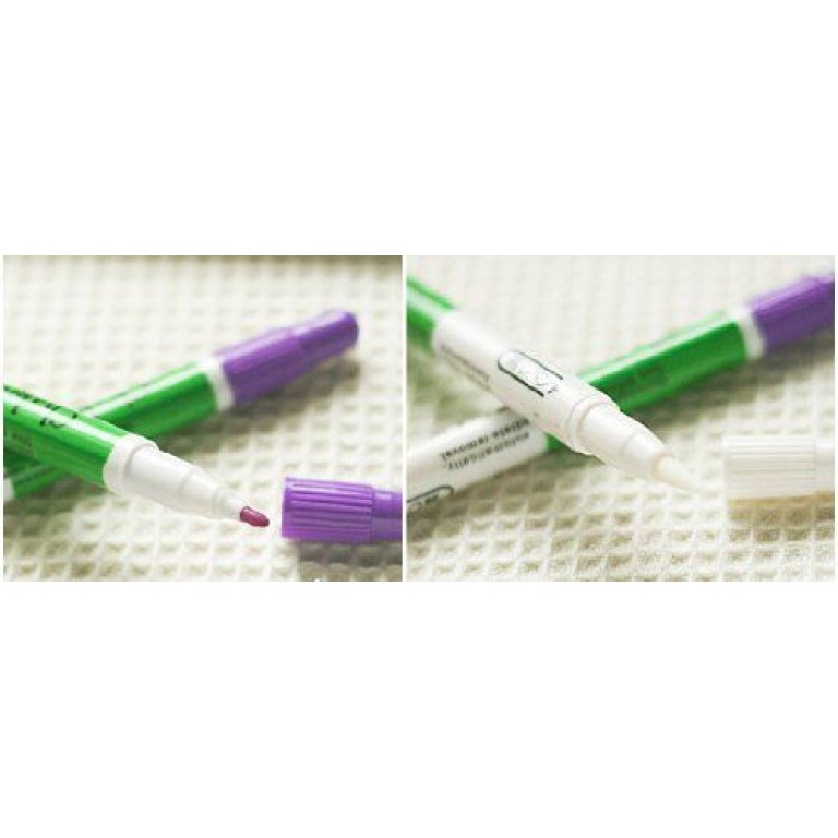 2 x Water Soluble Purple Fabric Marker Pens with Erasers 2 x Water Soluble Purple Fabric Marker Pens with Erasers