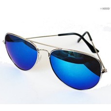 PAM200 Fashionable Aviator Pilot Metal Iridescent Mirror Lens Sunglasses UV400 - Pack of 2