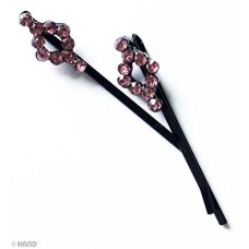 CHP Beautiful Shiny Diamante Crystal Assorted Designs and Colours Hair Pins for All Ages - Pack of 3 Pairs (CHP02)