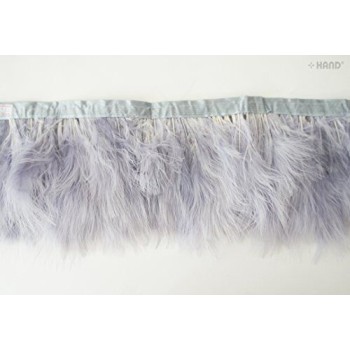 Fascinators, Hats, Fringe Trim Goose Feather 19cmW 2 metres (G04 gun grey)