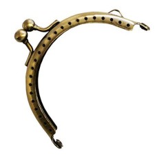 HAND Purse Frame PF14 Antique Bronze Arched Ball Kiss Clasp Lock Handle 85x45mm
