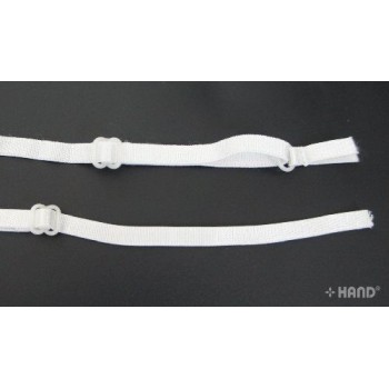 Adjustable Elastic Bra Shoulder Strap 1 cm Wide - 10 pairs (White).