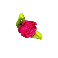 HAND Pretty Layering Fabric and Ribbon Flower Sew On Trims for Clothing and Accessory Embellishment 35 mm x 15 mm Pack of 20, Hot Pink