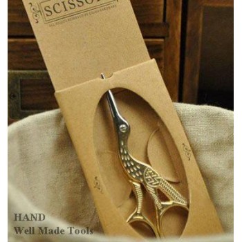 Classic Forged Stork Embroidery Scissors, Gold Plated Finish 3.6”