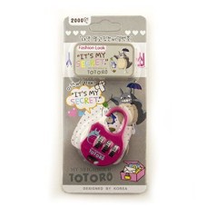 My Neighbour Totoro Colourful 3 Digit Combination Padlock for Your School, Home, Locker, Bag, Diary - It's My Secret - Raspberry