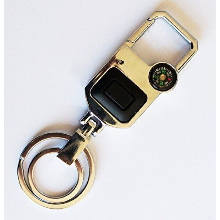 876 HYUNDAI Stylish Leather Double Loop, Torch and Compass Buckle Keyring (Brown) 876 HYUNDAI Stylish Leather Double Loop, Torch and Compass Buckle Keyring (Brown)