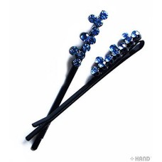 CHP Beautiful Shiny Diamante Crystal Assorted Designs and Colours Hair Pins for All Ages - Pack of 3 Pairs (CHP05)