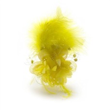 Ladies' Fashionable Soft Feather Net Ascot/Derby Day Fascinator Headdress - Yellow
