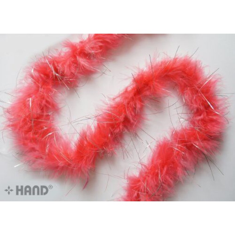 B703 Silver Trim Salmon Pink Feather Garland -1.87m B703 Silver Trim Salmon Pink Feather Garland -1.87m