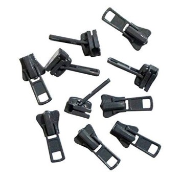 HAND Zip Pulls AUTOMATIC Head Slider No8 GREY - Pack of 10