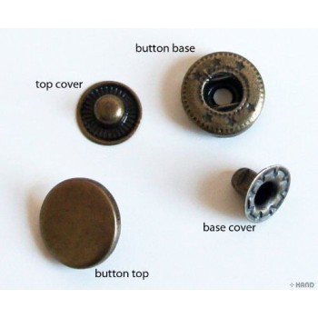 831 4-part Plain Flat Top Press Stud Buttons 15mm (831 Vintage Gold - appx 300g) 831 4-part Plain Flat Top Press Stud Buttons 15mm (831 Vintage Gold - appx 300g)