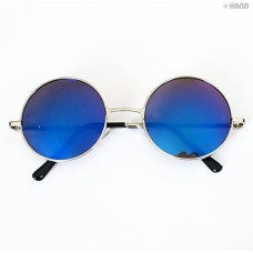 IR700 Retro Metal John Lennon Iridescent Mirror Lens Sunglasses UV400 - Pack of 2