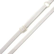 HAND Adjustable Bra Shoulder Straps White 7mm width - 10 Pairs