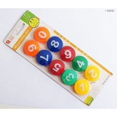 FQ3010A Strong Round Assorted Colours Magnetic Numbers 0-9 - 3cm