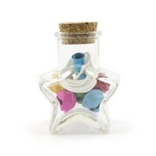 HAND DIY Accessories White String Colourful Jingle Bells in Star Shaped Glass Bottle