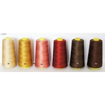 Assorted Colours 100% Polyester Threads Appx 3000m - Cold Colours (NO.38 Ivory)