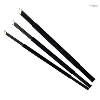 Double Ended Wood Carving Hobby Craft Woodcut All Metal Tool/Chisels - Set of 3 Assorted Sizes
