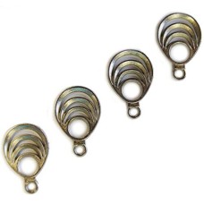 HAND Zip Pulls Tags Fasteners Crescent Layers Shape - 218 SILVER - Pack of 10