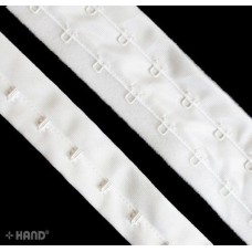 HAND ® HE03 Bra Continuous Hook and Eye Double Plush Backed/Fleced Nylon White Tape - 5 meters