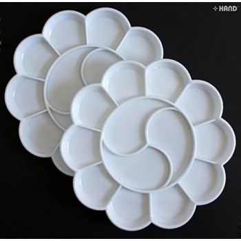 R599 White Plastic 13 Wells Paint Tray Colour Mixing Palette - Pack of 2 R599 White Plastic 13 Wells Paint Tray Colour Mixing Palette - Pack of 2