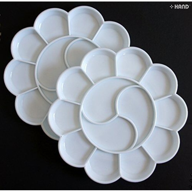 R599 White Plastic 13 Wells Paint Tray Colour Mixing Palette - Pack of 2 R599 White Plastic 13 Wells Paint Tray Colour Mixing Palette - Pack of 2