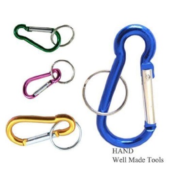 2 Pcs of Carabiner Spring Snap Link Hook with Key Ring 75mm 3