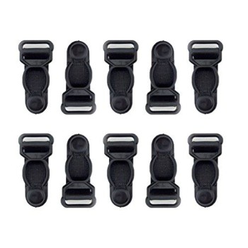 HAND Girdles Clips Black Plastic Lingerie Stocking Garter Hooks - Pack of 10