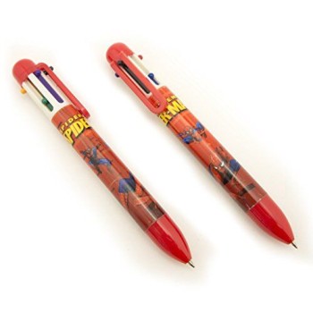 HAND Spiderman Spider Sense 6 Colours Retractable Ballpoint Pen - Red - Pack of 2