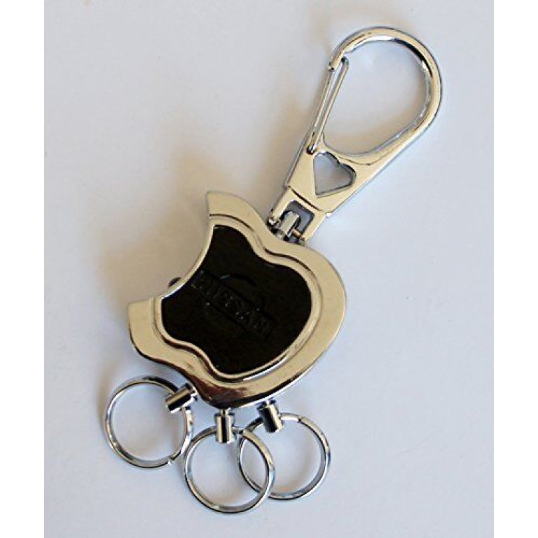832 NISSAN Stylish Elegant Leather Triple Loop Torch Buckle Keyring (Black) 832 NISSAN Stylish Elegant Leather Triple Loop Torch Buckle Keyring (Black)