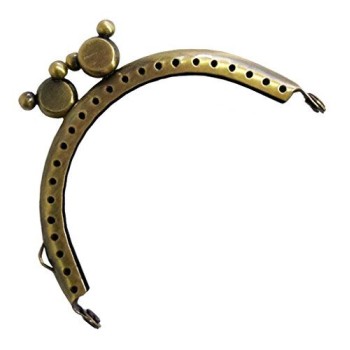 HAND Purse Frame PF15 Antique Bronze Arched Mickey Mouse Head Shaped Kiss Clasp Lock Handle 85x45mm