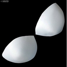 004 White Thin Comfortable Replacement Bra Pads/Inserts - 3 Pairs (004-L)