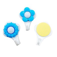H0974 Pack of 3 Blue Sunflower Self Adhesive Hooks - Powerful, Easy to Attach and Multi-purpose - Load 2 Kg