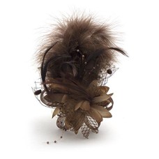 Ladies' Fashionable Soft Feather Net Ascot/Derby Day Fascinator Headdress - Brown