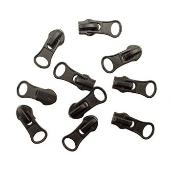 HAND H0965 No.5 Water Resistant Black Metal Zip Pulls - Pack of 10